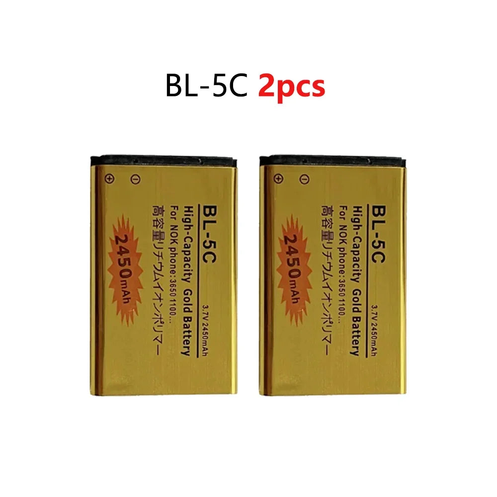 BL-5C Mobile Phone Battery 3.7V 2450mAh Rechargeable Li-Ion for Nokia 1100 1110 1112 2610 6230 6630 N70/N71/N72