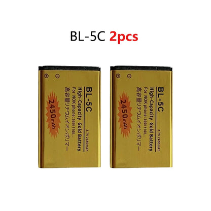 BL-5C Mobile Phone Battery 3.7V 2450mAh Rechargeable Li-Ion for Nokia 1100 1110 1112 2610 6230 6630 N70/N71/N72