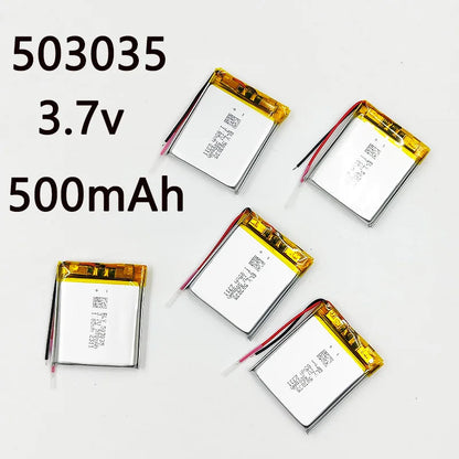 3.7V 500mAh Lithium Polymer LiPo Rechargeable Battery 503035 for Camera, MP4, GPS, Bluetooth Headset, Speaker, Recorder