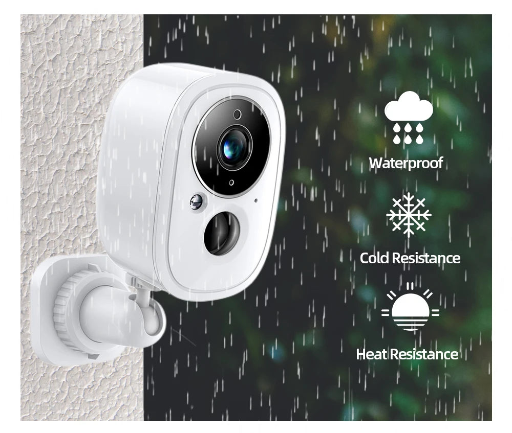 Hkixdiste 5MP Solar Camera, Waterproof Cold Resistance Heat