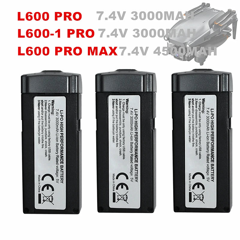 Original LYZRC L600 PRO/L600-1 PRO/L600 PRO MAX Drone Battery 7.4V 3000mAh/4500mAh TERFPV Replacement