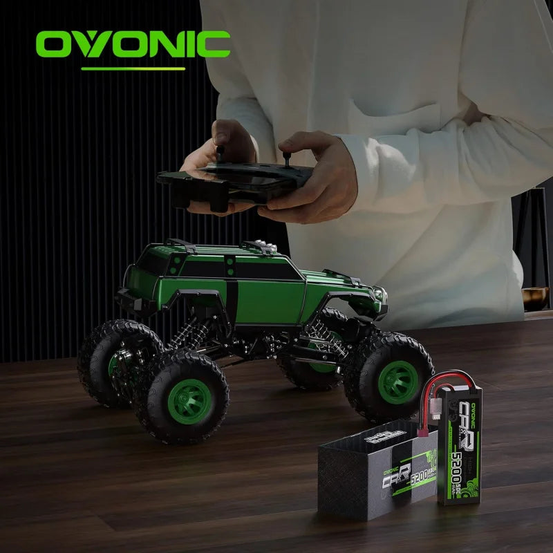 OVONIC 2S Lipo Battery 7.4V 5200mAh 50C, Hard Case, Deans T Plug for RC Cars Trucks Boats Drones, 2-Pack