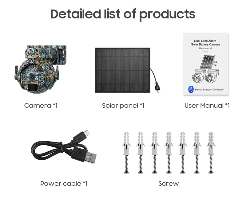 SHIWOJIA 3MP 4G Solar Camera, Outdoor surveillance camera with 3MP resolution, 360° view, and PTZ functionality for secure monitoring.