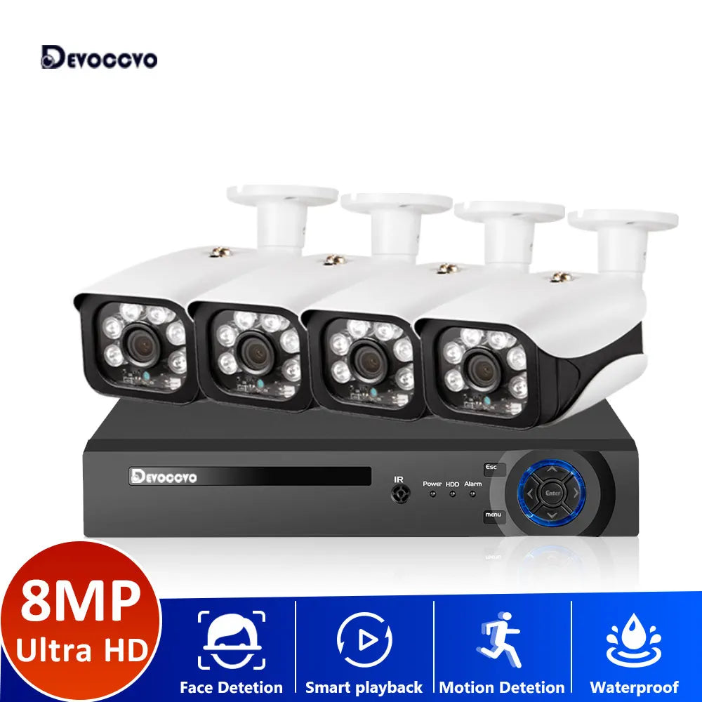 Devoccvo 8CH  8MP Analog Camera, Advanced features and water resistance make Devoccv's 8MP camera perfect for outdoor use.