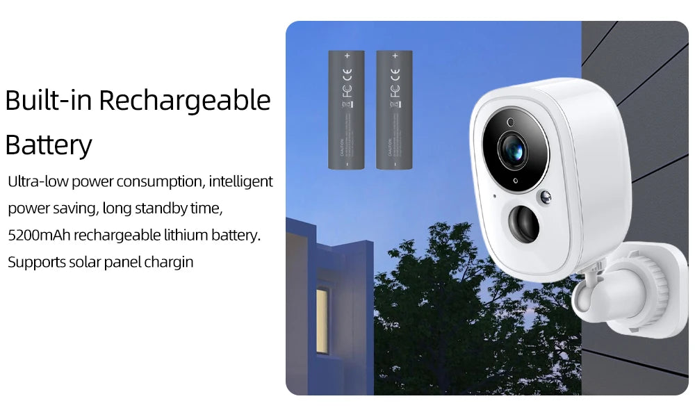 Hkixdiste 5MP Solar Camera, built-in rechargeable g 0I Battery 8| Ultra-low power