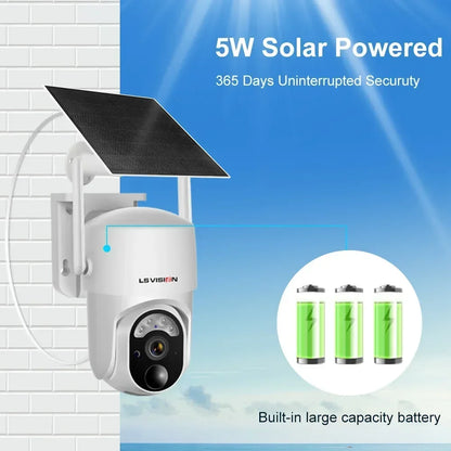 LS VISION 4MP Solar Camera, SW Solar Powered 365 Days Uninterrupted Securuty LsVI