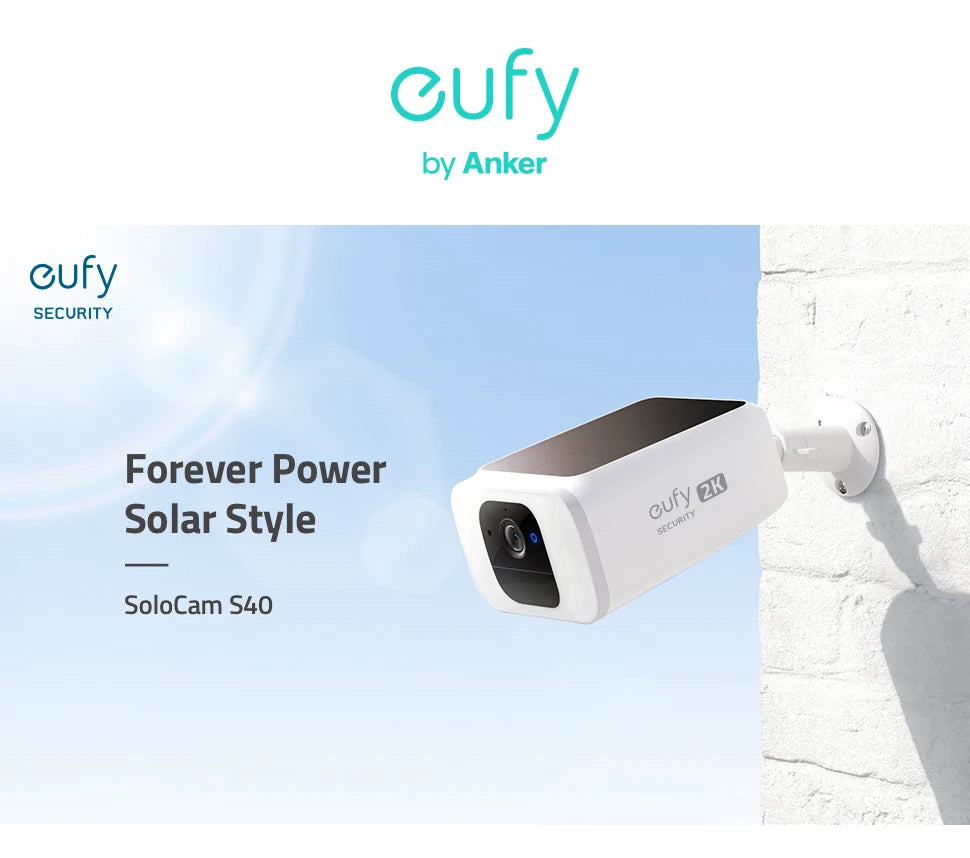 eufy S40 2K Solar Security Camera, GUfy by Anker eufy SECURITY Forever Power