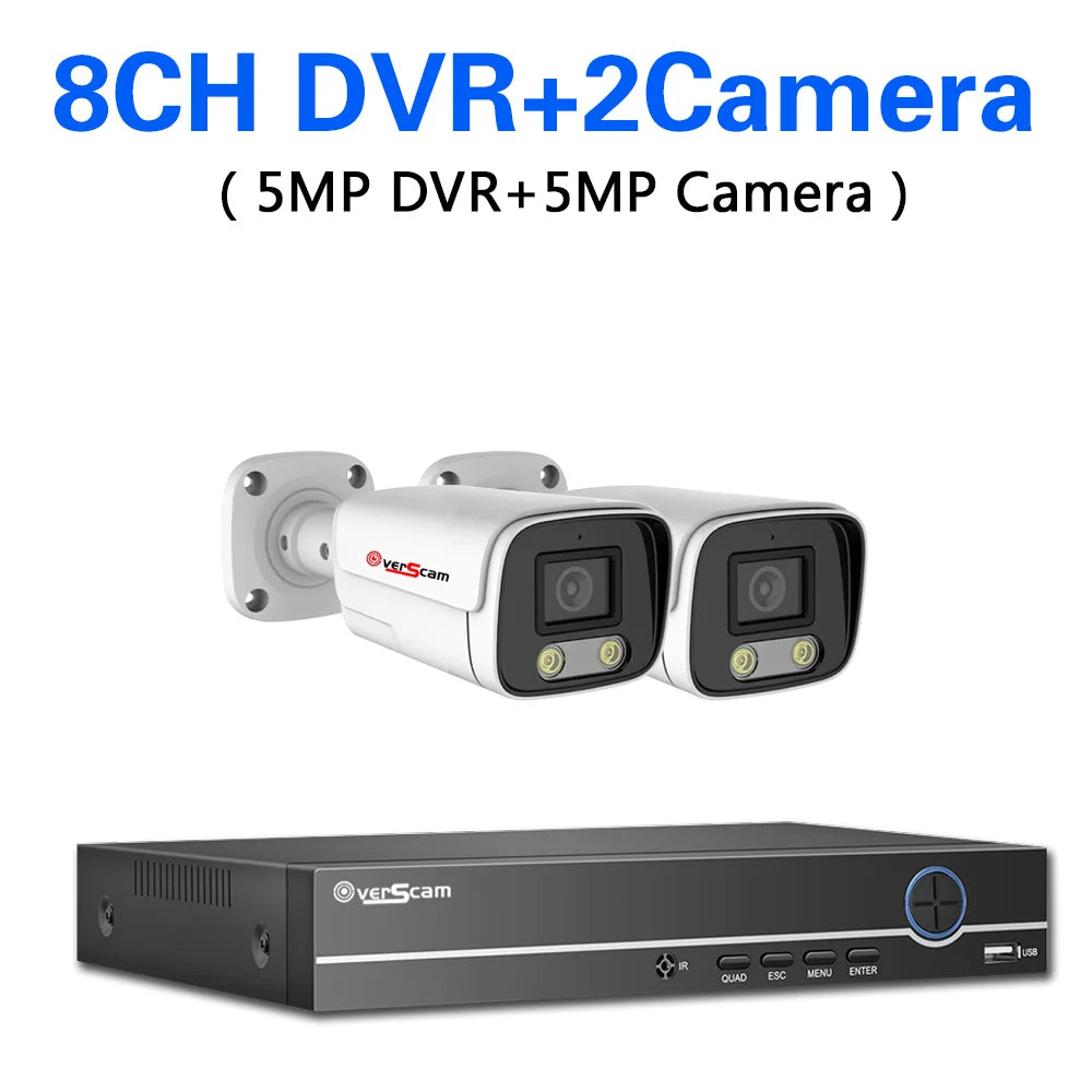 Devoccvo 5MP 8CH AHD DVR Kit, Outdoor security camera system with night vision and BNC connectivity for 24/7 surveillance.