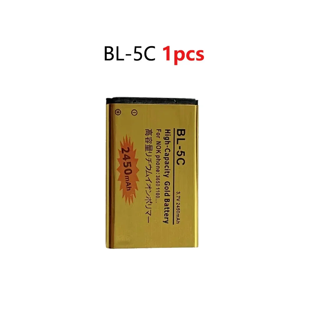 BL-5C Mobile Phone Battery 3.7V 2450mAh Rechargeable Li-Ion for Nokia 1100 1110 1112 2610 6230 6630 N70/N71/N72