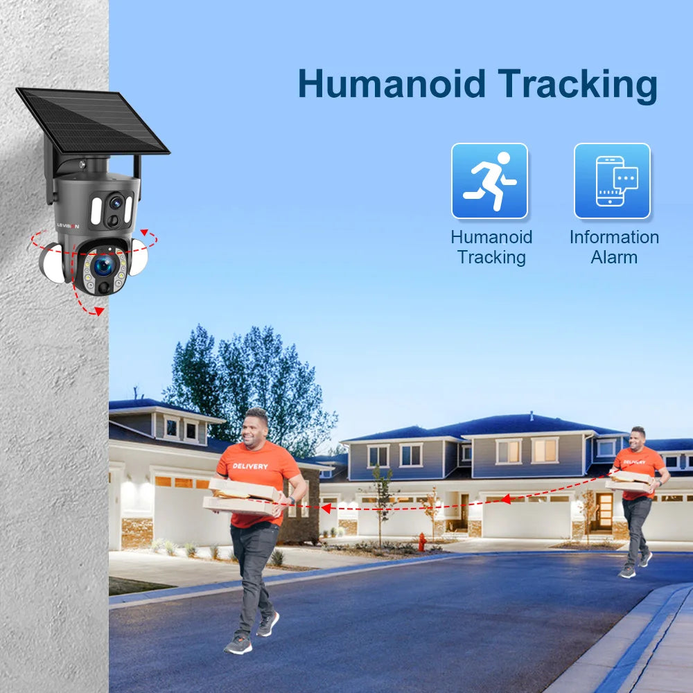 LS VISION 4K Solar Camera, Humanoid Information Tracking Alarm Delivgry .