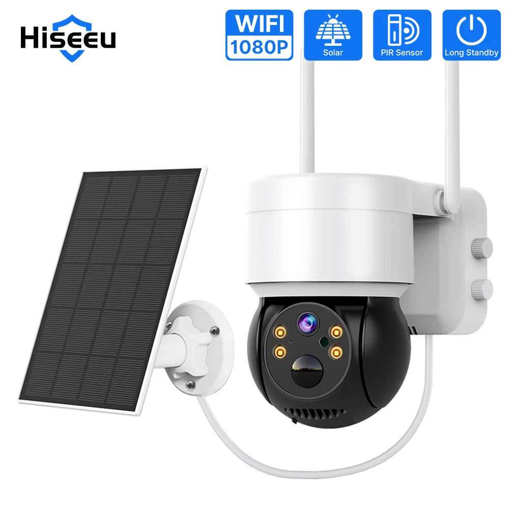 Hiseeu WTD512 1080P 2MP Solar Camera, Hiseeu 1080P Solar PIR Sensor (Long Standby)