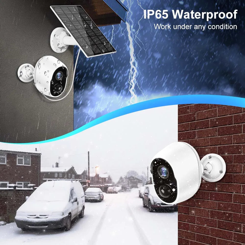 REHENT 3MP Solar Camera, AP6S Waterproof Work under any