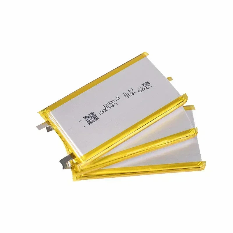1260110 Lithium Polymer Battery 3.7V 10000mAh Li‑Po Rechargeable Cell for Power Bank, Laptop, LED & Camping DIY