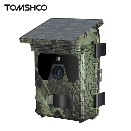 Tomshoo 30MP 4G Solar Trail Camera for Hunting With 256G Support, Night Vision