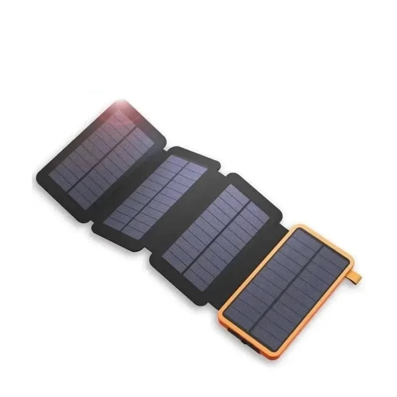 Xiaomi Solar Power Bank 20000mAh With 4-Panel Foldable Solar Charger, Dual USB, Type-C Input, 9-LED Light, Wireless Qi