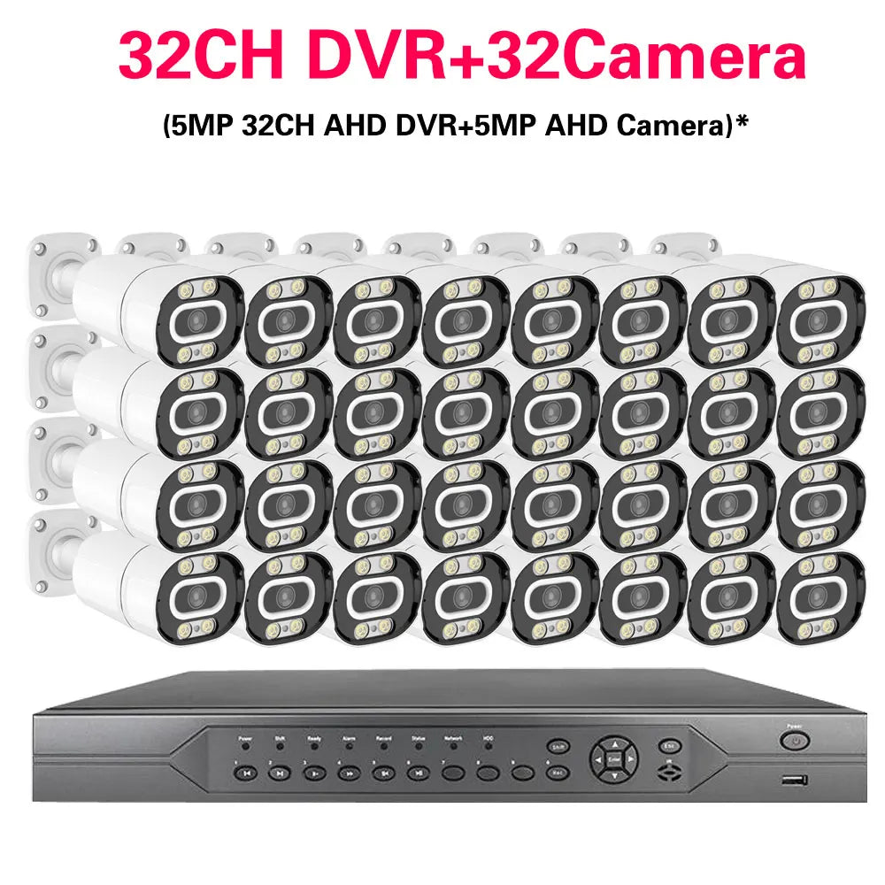 Devoccvo 32CH 5MP CCTV Camera , Advanced HD cameras with full-color night vision and high definition for clear real-time surveillance.