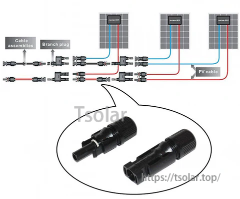 Solar Panel Connector Male/Female Waterproof IP65 Solar Cable Connector Adapter