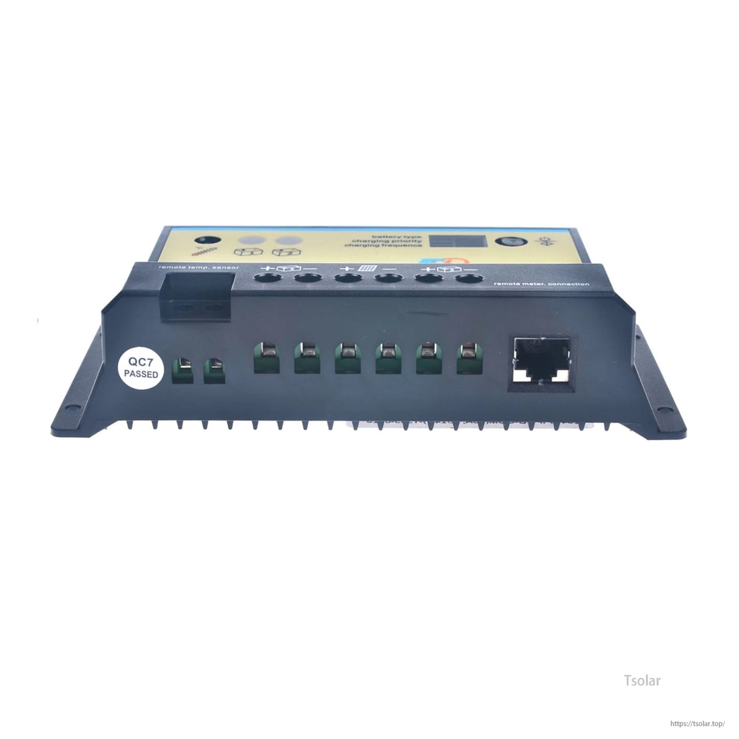 SolarEpic EPIPDB-COM PWM solar charge controller with multiple screw terminals and an RJ-style communication port