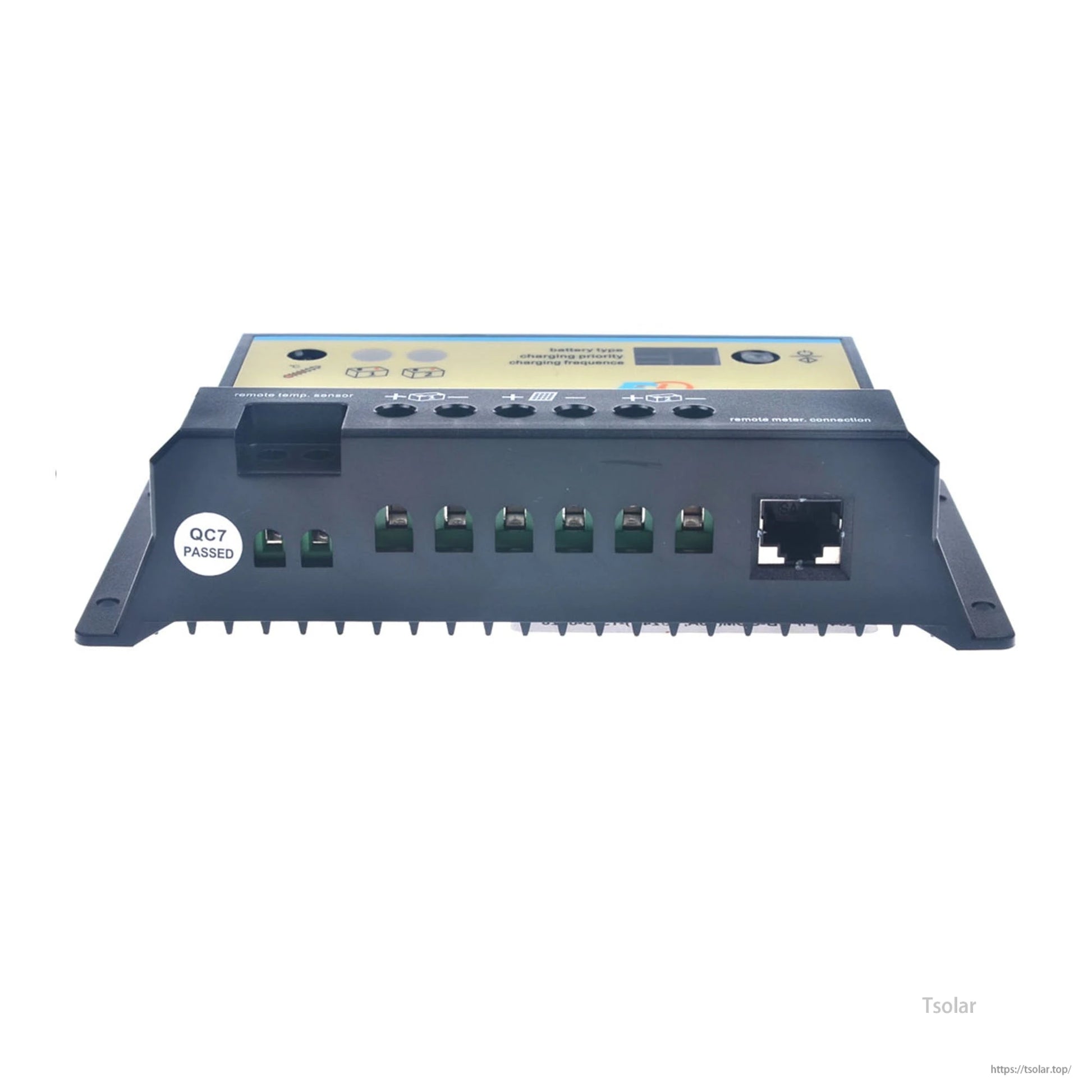 SolarEpic EPIPDB-COM PWM solar charge controller with multiple screw terminals and an RJ-style communication port