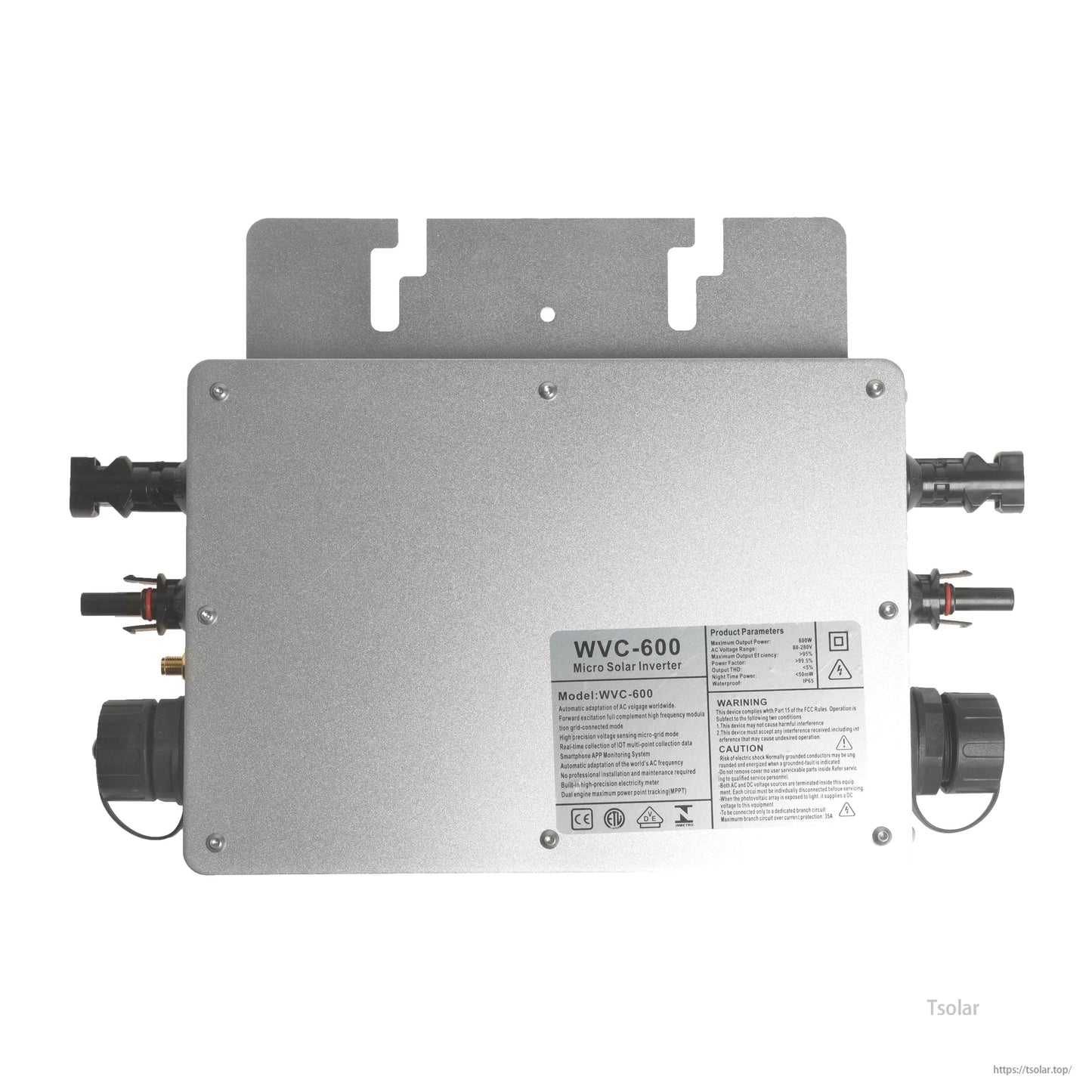 SolarEpic Grid Tie Inverter 600W/700W/800W, Wireless Waterproof IP65, DC22-60V to AC120/230V WiFi Monitor