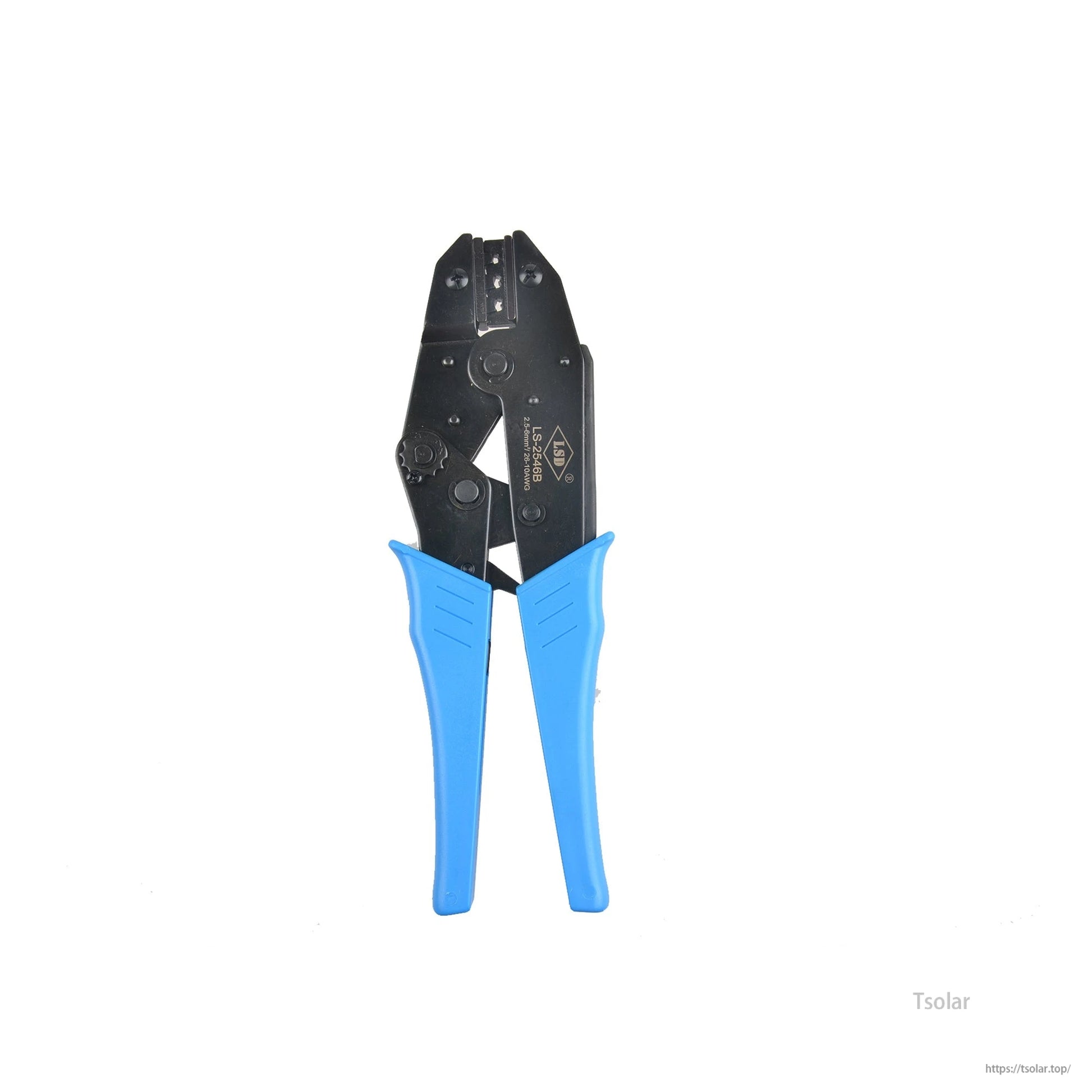 SolarEpic H03 MC4 Solar Terminal Pressing Tool, SolarEpic H03 MC4 solar terminal crimping tool with black steel head and blue ergonomic handles