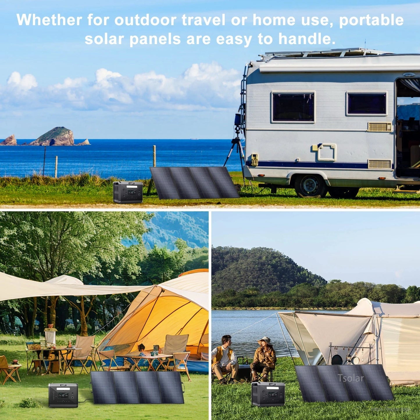 SolarPlay 400W Portable Solar Panel, Portable solar panels for outdoor or home use, lightweight and easy to handle.