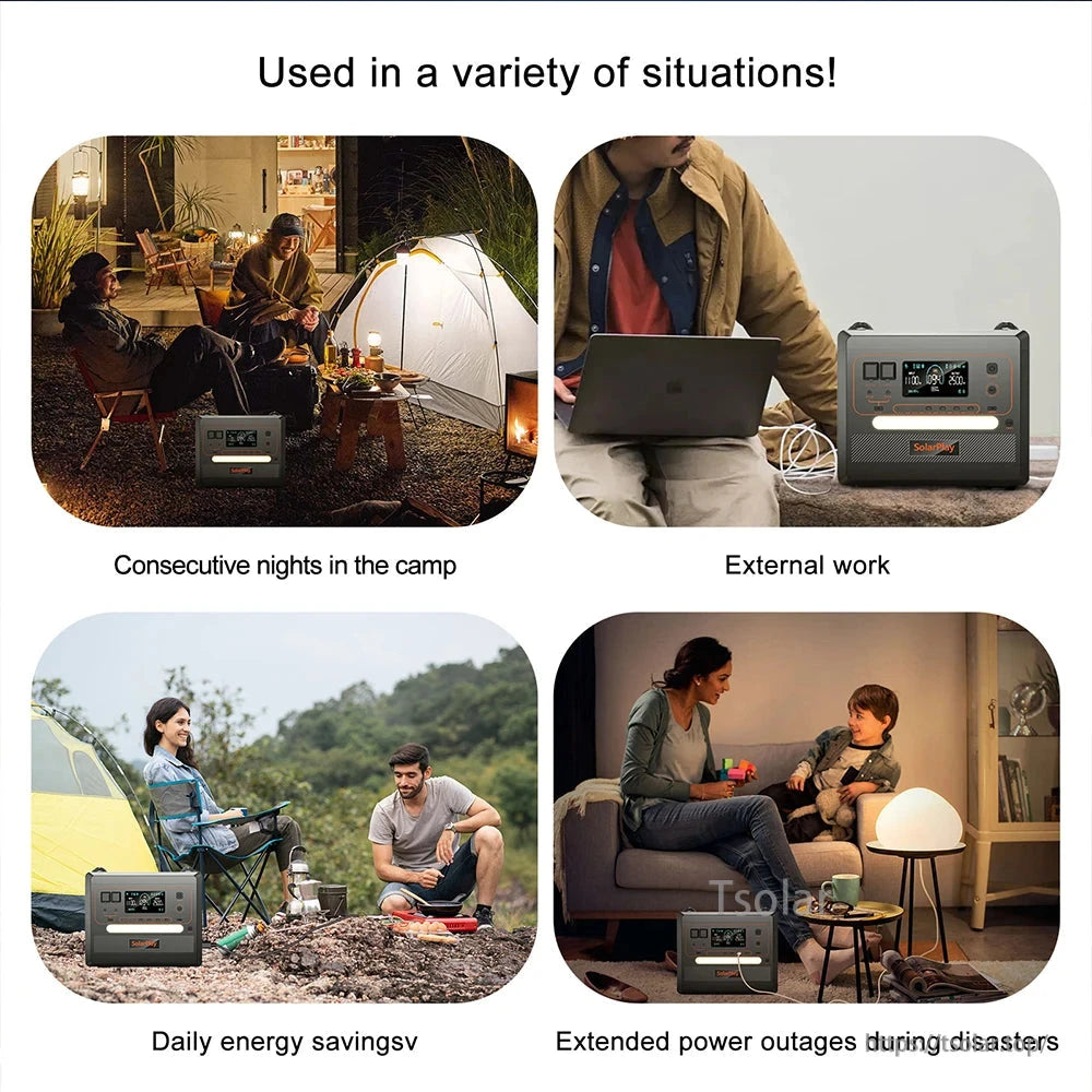 SolarPlay Q2402M Portable Power Station Solar Generator Kit, LiFePO4 2304Wh/2500W, Q2501 2160Wh/2400W + 200W Panel