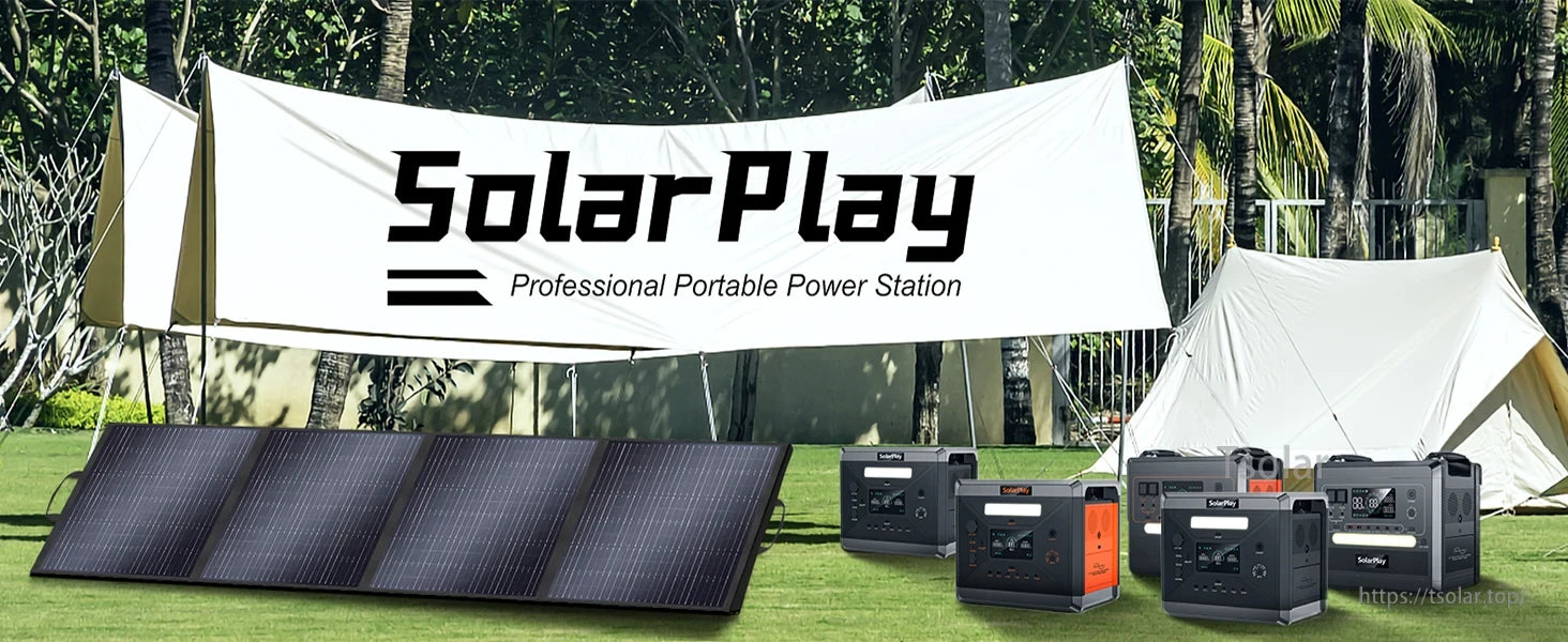 SolarPlay Q2402M Portable Power Station Solar Generator Kit, LiFePO4 2304Wh/2500W, Q2501 2160Wh/2400W + 200W Panel