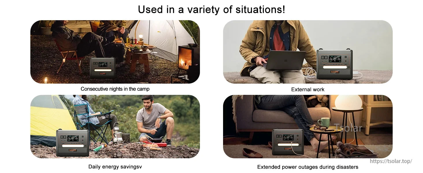 SolarPlay Q2402M Portable Power Station, Portable power station ideal for camping, outdoor work, emergencies, and daily use. Compact, reliable, energy-saving, and easy to use anywhere. (24 words)