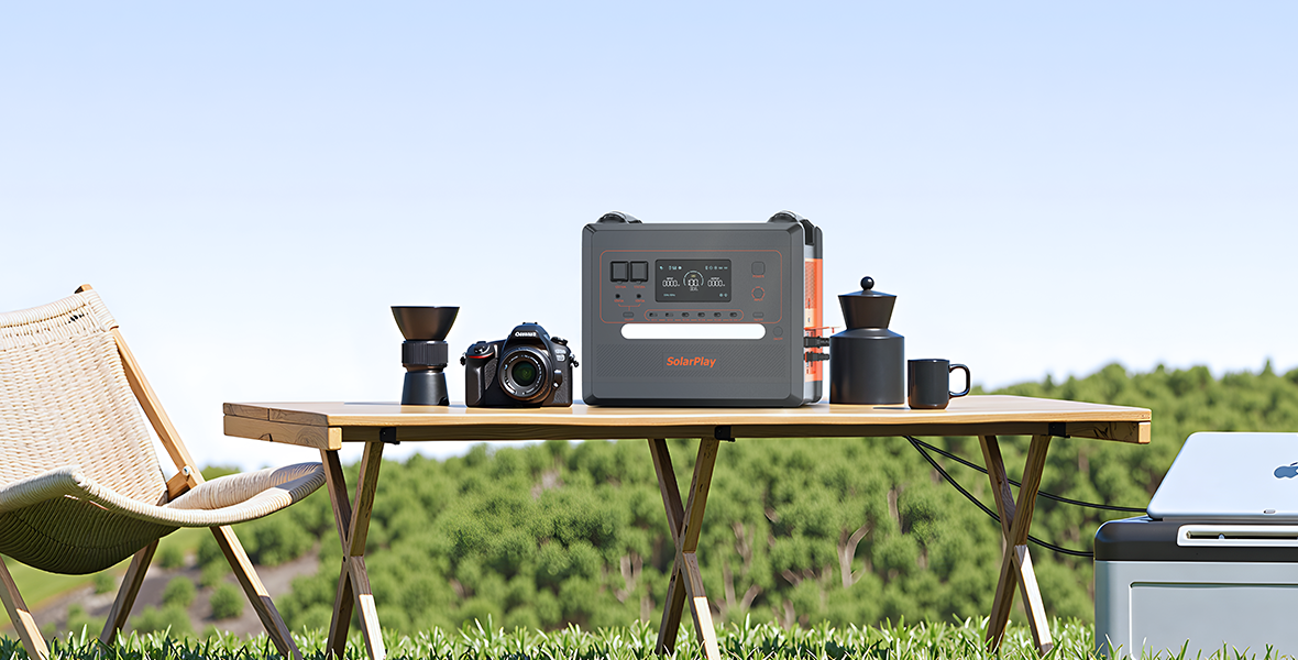 SolarPlay Q2402M Portable Power Station, Manual charging power options range from 300W to 1000W.