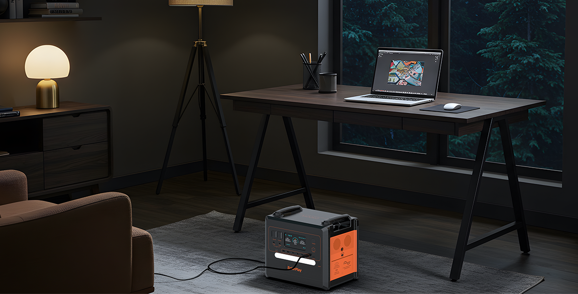 SolarPlay Q2402M Portable Power Station with Trolley, 2304Wh LiFePO4, 2500W, UPS 0.08s, 12 Ports, 50/60Hz Switchable.