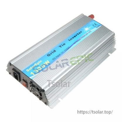 Solarpic 1300W Solar Grid Tie Inverter, Solarpic 1300W solar grid-tie inverter in finned aluminum case with side AC port, fan and DC terminals