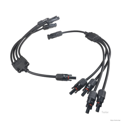 SoloEpic SA5 solar panel adaptor cable with multiple MC4-style male and female connectors on a black harness