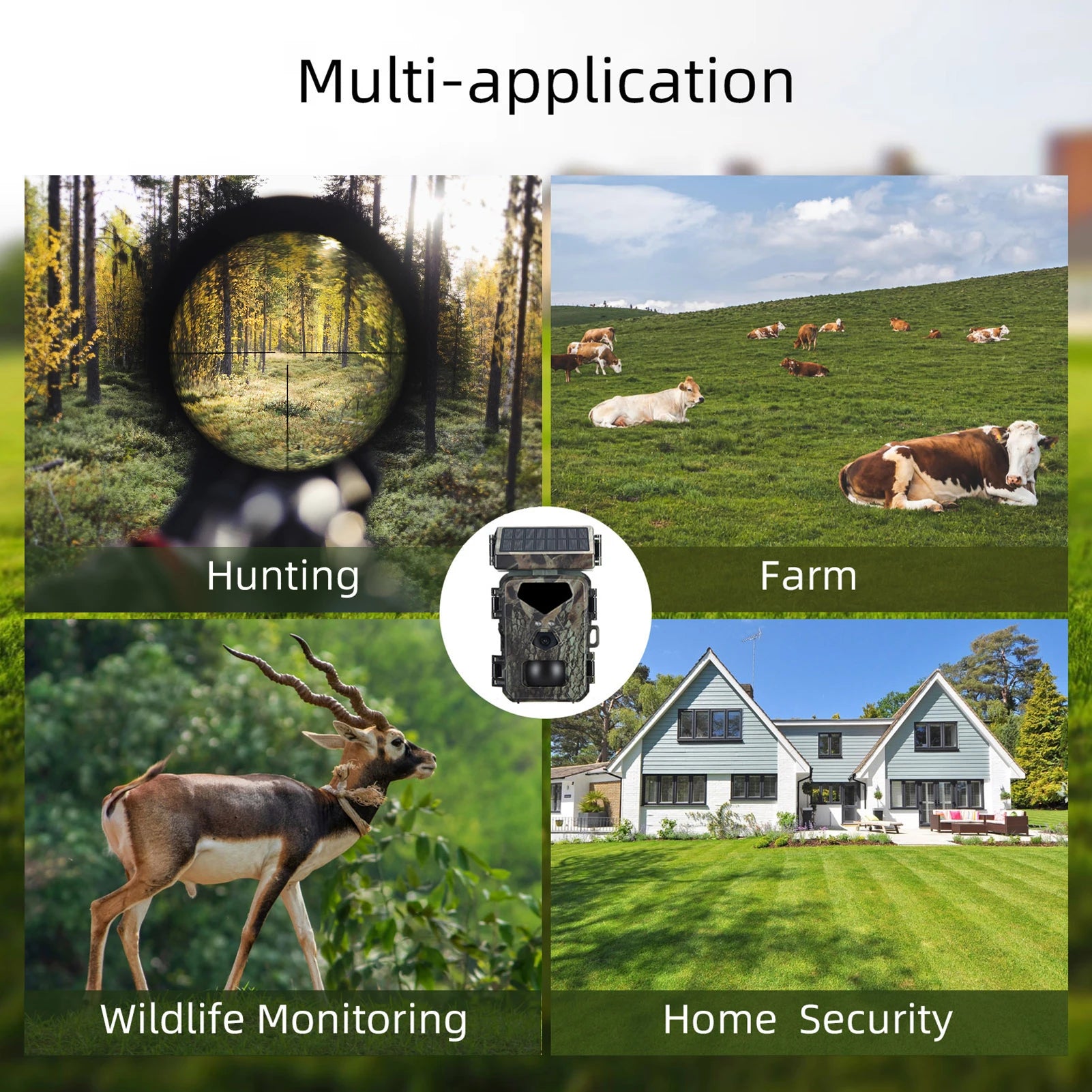 System tracks and surveils wildlife on a hunting farm for home security purposes.