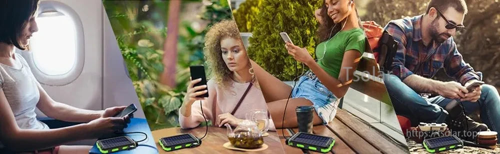 TSolar 80000mAh Solar Power Bank, Meet a rugged and travel-ready solar power bank with an impressive 80000mAh capacity.