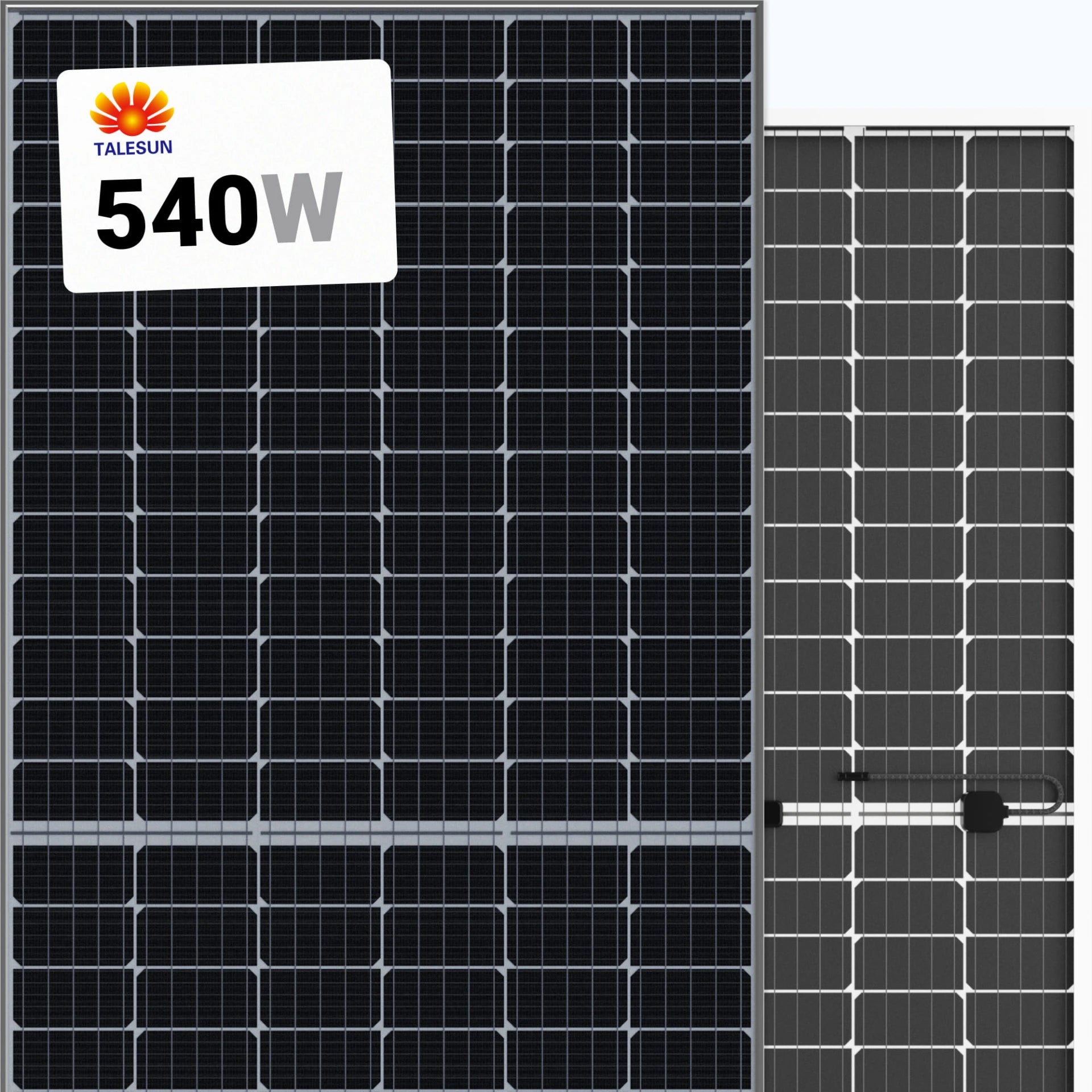 Talesun 540 Watt Solar Panel, The solar panel design captures energy from both sides, increasing power generation.