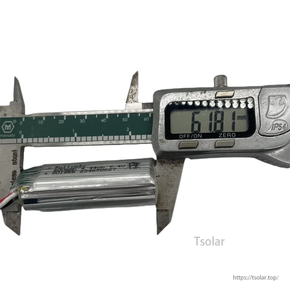 WLtoys XK A280 7.4V 600mAh LiPo battery, measuring 61.81mm, designed for compatible RC models, offering reliable power and performance in a compact size.