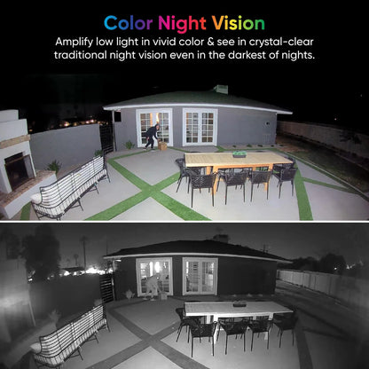 Wyze Cam Floodlight v2, Capture stunning nightscapes with vivid colors and classic B&W views in extreme darkness.