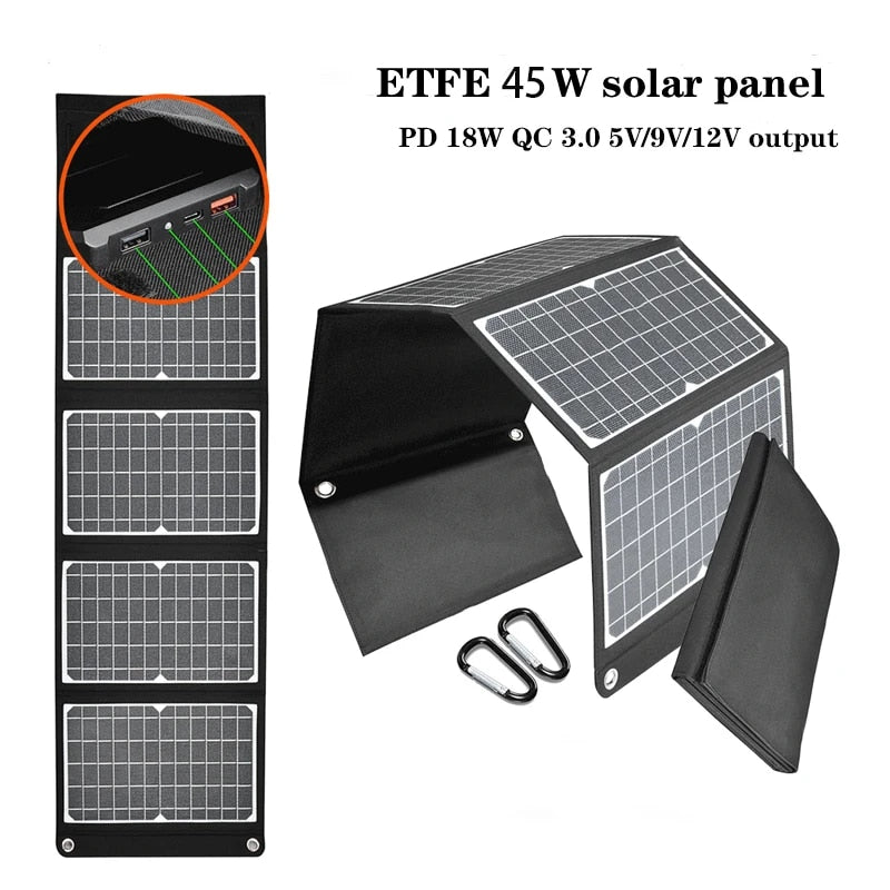 ETFE 45W Foldable Solar Panel, ETFE 45W solar panel PD 1SW QC 3.0