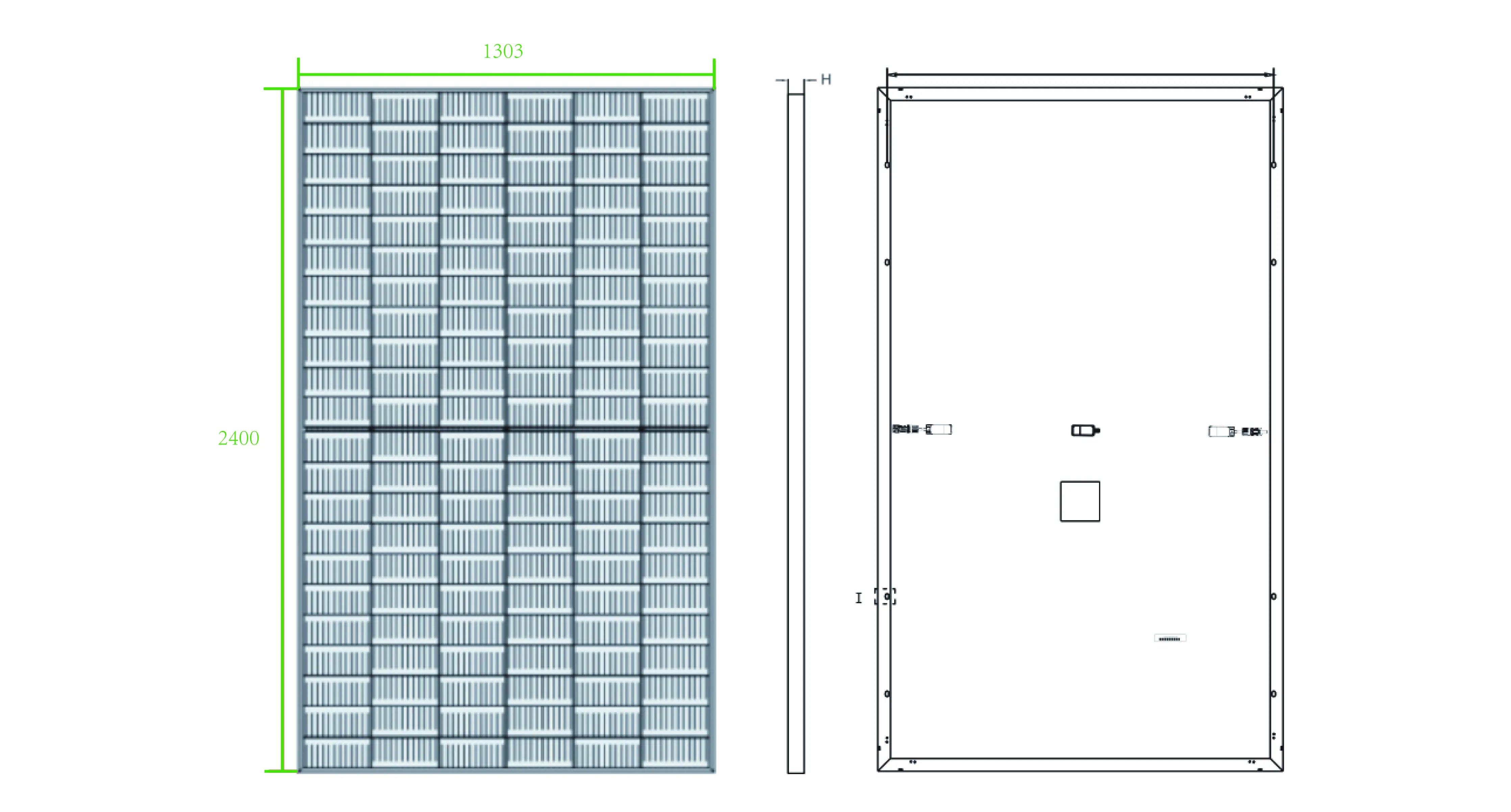 Greensun 700W GSM700-66M Solar Panel, Boosts power (+5%) and reduces losses under partial shading.