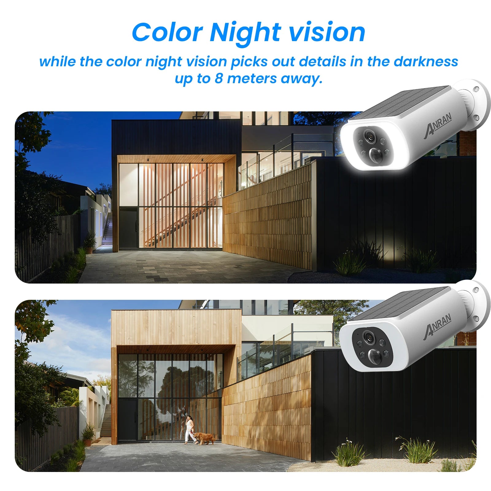 color night vision picks out details in the darkness up to 8 meters