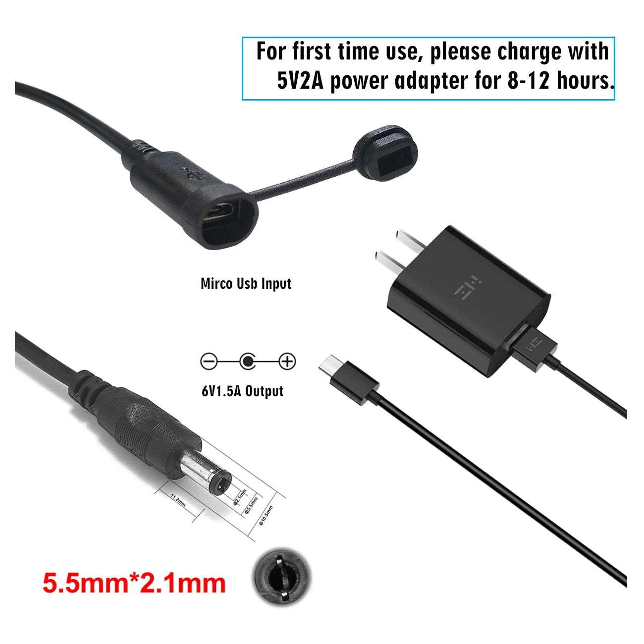 Mirco Usb Input 6V1.5A Output 5.5