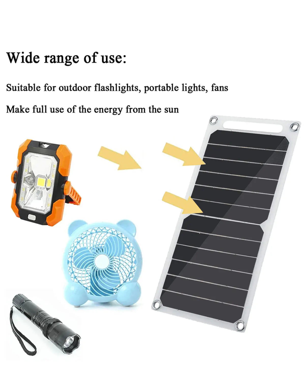 30W Foldable Solar Panel, wide range of use: Suitable for outdoor flashlights, portable lights