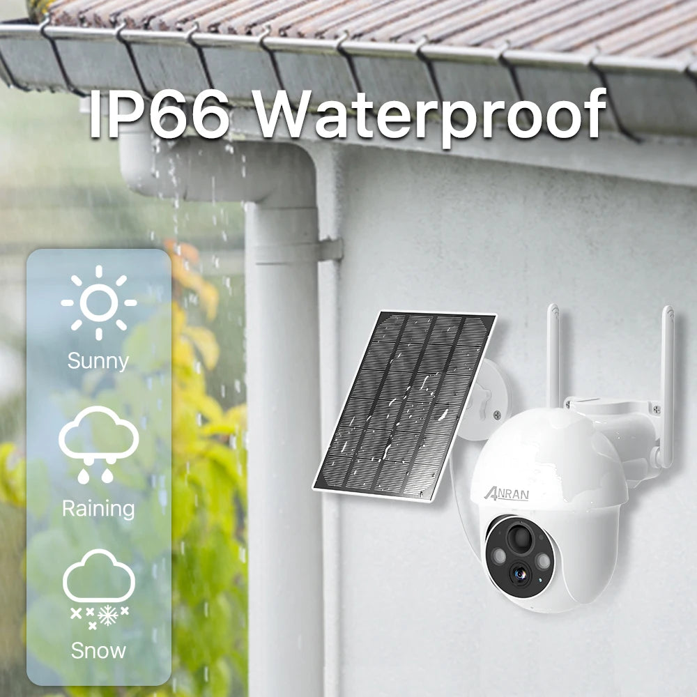 ANRAN Q1 Max 5MP Solar Camera, IP66 Waterproof Sunny ANRAN Raining Xxx*