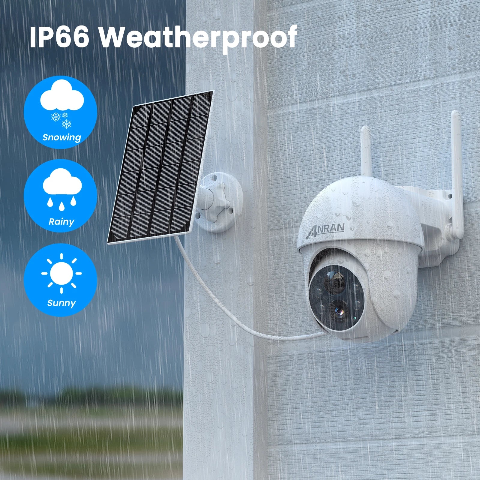 IP66 Weatherproof Snowing Rainy Sunny AN