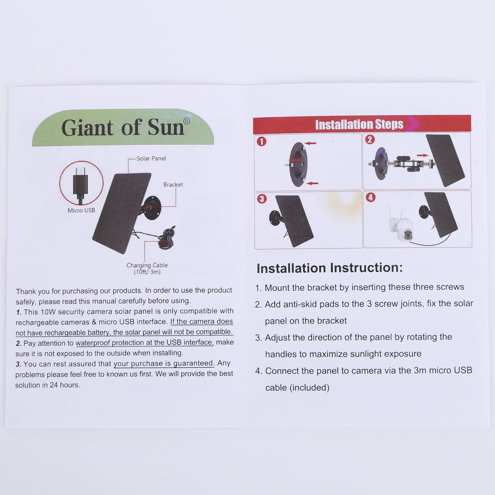 1OW security camera solar panel is only compatible with rechargeable cameras 