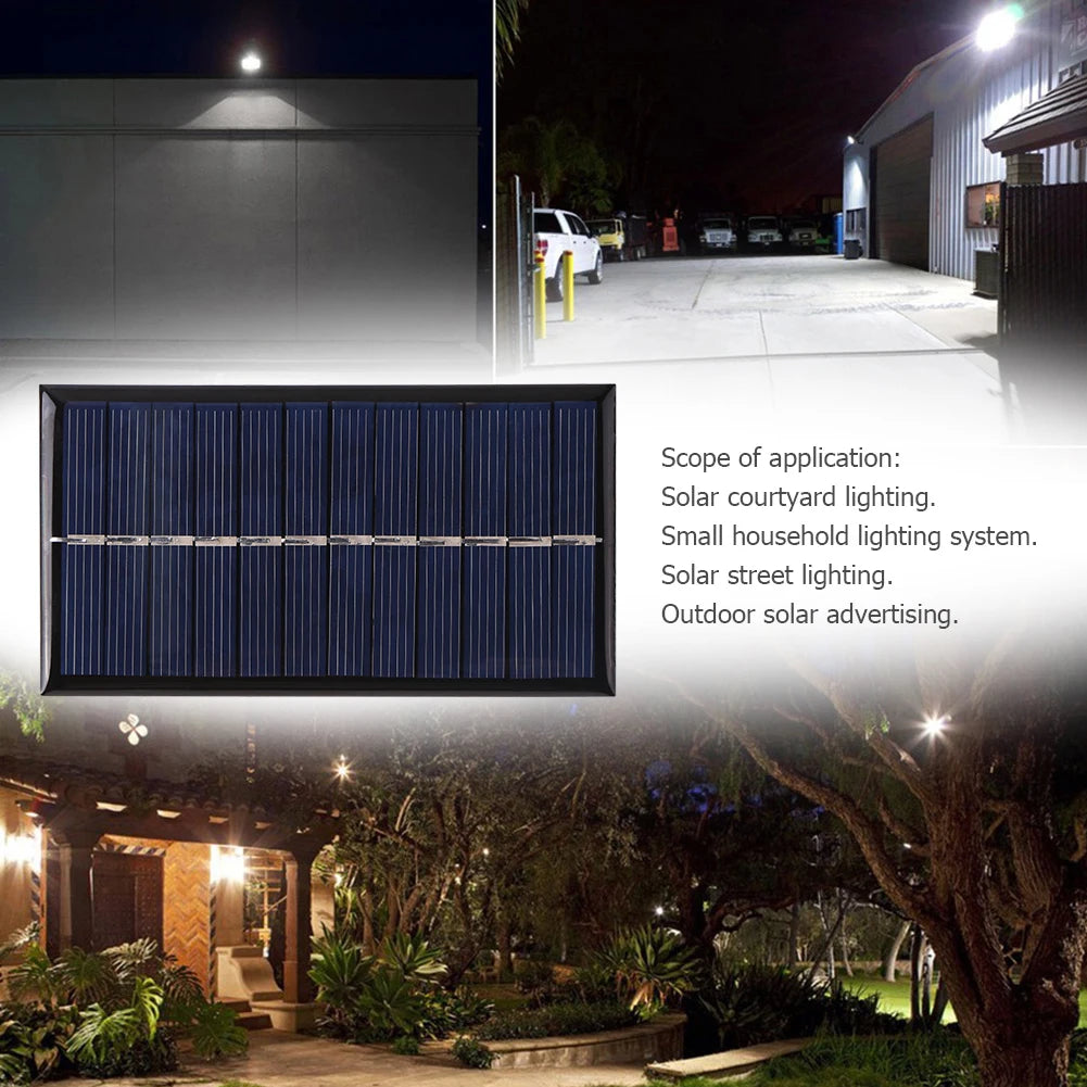 1W 6V Portable Mini Solar Panel, Scope of application: Solar courtyard lighting: Small household lighting system: