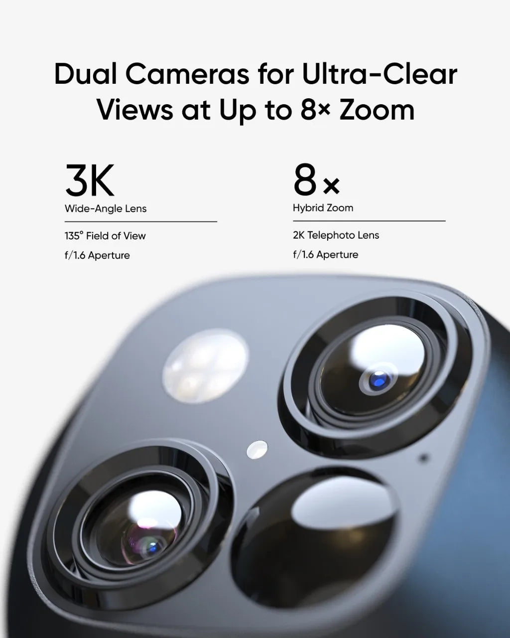 eufy S340 3K Solar Security Camera, Dual Cameras for Ultra-Clear Views at Up to 8x Zoom 3K