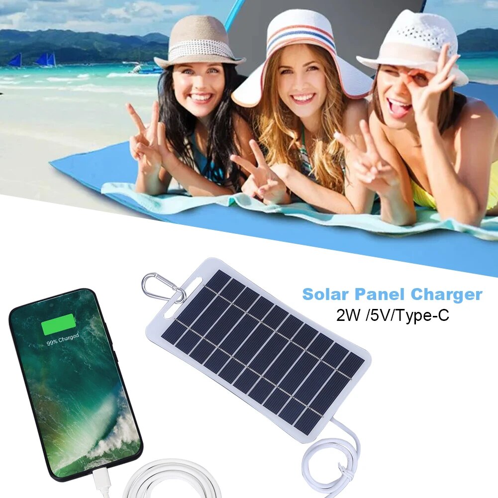 2W 5V Portable Solar Panel, Solar Panel Charger 2W /SVIType-C 9