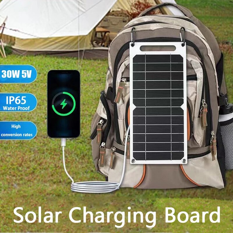 30W Foldable Solar Panel, 30W 5V IP65 Water Proof High conversion rates Solar Charging